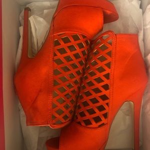 Orange High Heeled Shoes